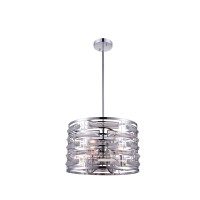 4 Light Drum Shade Chandelier With Chrome Finish