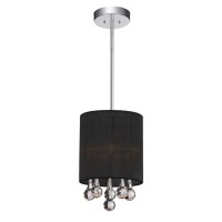 1 Light Drum Shade Mini Pendant With Chrome Finish