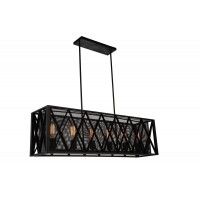 6 Light Up Chandelier With Black Finish