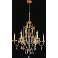 6 Light Up Chandelier With Oxidized Bronze Finish