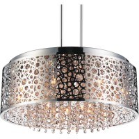 9 Light Drum Shade Chandelier With Chrome Finish