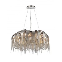 8 Light Down Chandelier With Chrome Finish