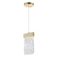 Led Pendant With Gold Leaf Finish