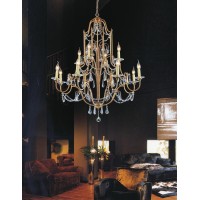 12 Light Up Chandelier With Oxidized Bronze Finish