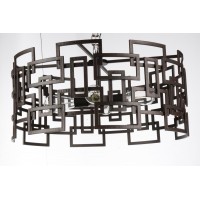 4 Light Down Chandelier With Brown Finish