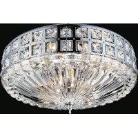 6 Light Bowl Flush Mount With Chrome Finish