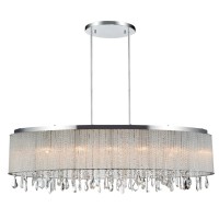 7 Light Drum Shade Chandelier With Chrome Finish