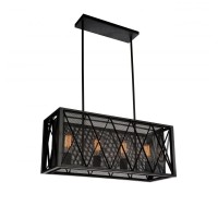 4 Light Up Chandelier With Black Finish