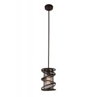 1 Light Down Mini Pendant With Brown Finish