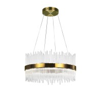 Led Chandelier With Antique Brass Finish