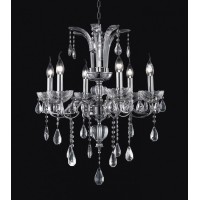 6 Light Up Chandelier With Chrome Finish