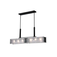 6 Light Chandelier With Black Finish