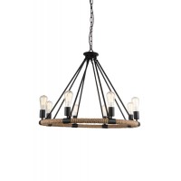 8 Light Up Chandelier With Black Finish