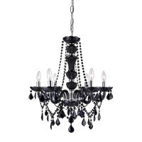 6 Light Up Chandelier With Chrome Finish