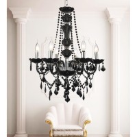 6 Light Up Chandelier With Chrome Finish