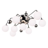 9 Light Flush Mount With Polished Nickel Finish