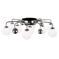 9 Light Flush Mount With Polished Nickel Finish