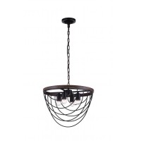 4 Light Chandelier With Black Finish