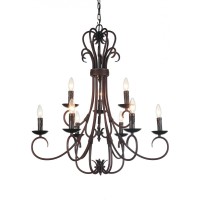 6 Light Up Chandelier With Oil Rubbed Brown Finish