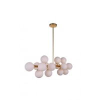 16 Light Chandelier With Satin Gold Finish