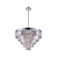 12 Light Down Chandelier With Chrome Finish