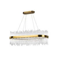 Led Chandelier With Antique Brass Finish