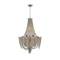 10 Light Down Chandelier With Chrome Finish