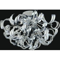 13 Light Flush Mount With Chrome Finish