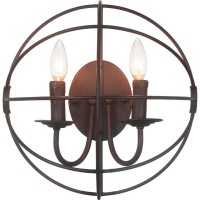 2 Light Wall Sconce With Brown Finish