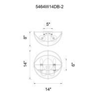 2 Light Wall Sconce With Brown Finish