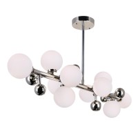 10 Light Chandelier With Polished Nickel Finish