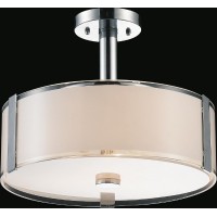 3 Light Drum Shade Chandelier With Chrome Finish