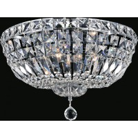 6 Light Bowl Flush Mount With Chrome Finish