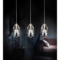 3 Light Multi Light Pendant With Chrome Finish