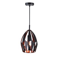 1 Light Down Mini Pendant With Black+Copper Finish