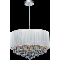 6 Light Drum Shade Chandelier With Chrome Finish