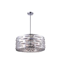 8 Light Drum Shade Chandelier With Chrome Finish