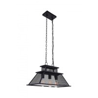 3 Light Island Chandelier With Reddish Black Finish