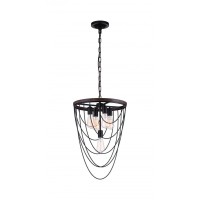 5 Light Chandelier With Black Finish