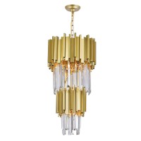 4 Light Down Mini Chandelier With Medallion Gold Finish