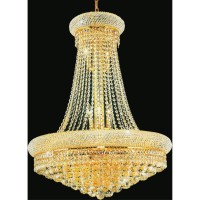 18 Light Down Chandelier With Gold Finish