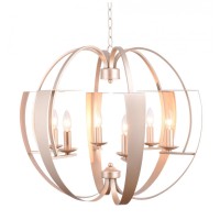 6 Light Chandelier With Pewter Finish