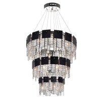 24 Light Down Chandelier With Polished Nickel Finish