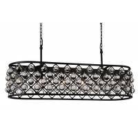 6 Light Chandelier With Black Finish