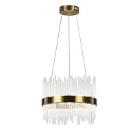 Led Chandelier With Antique Brass Finish