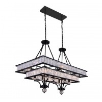 16 Light Island Chandelier With Black Finish