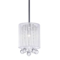 1 Light Drum Shade Mini Pendant With Chrome Finish