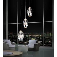 3 Light Multi Light Pendant With Chrome Finish