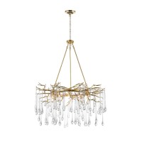 12 Light Chandelier With Gold Leaf Finish