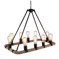 10 Light Up Chandelier With Brown Finish